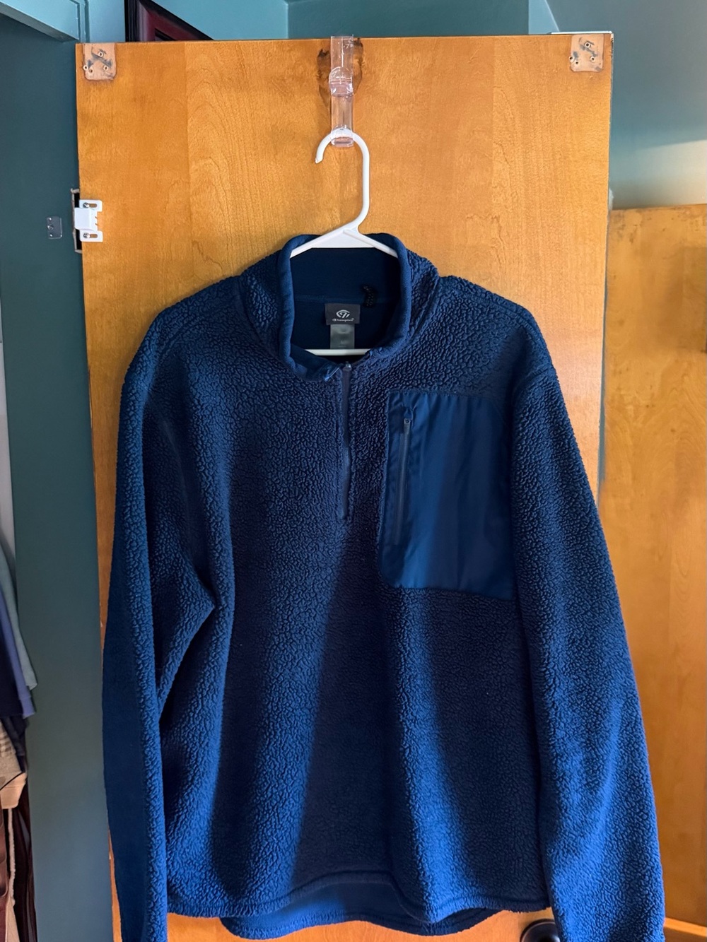 Champion Navy Sherpa Pullover with Chest Pocket